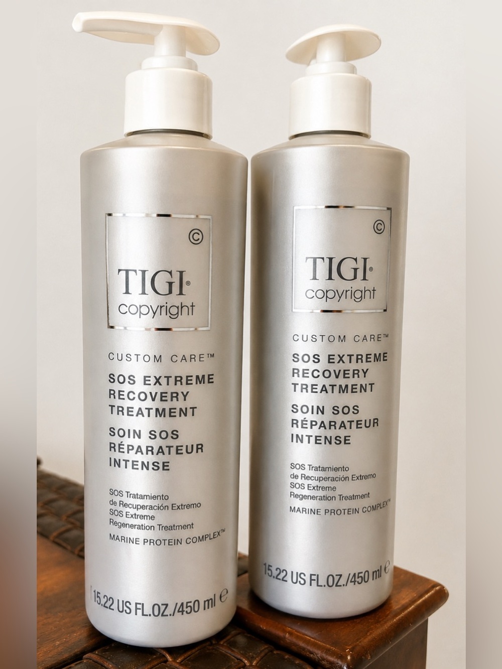2 TIGI silver SOS Extreme Recovery Treatment Pump Bottle